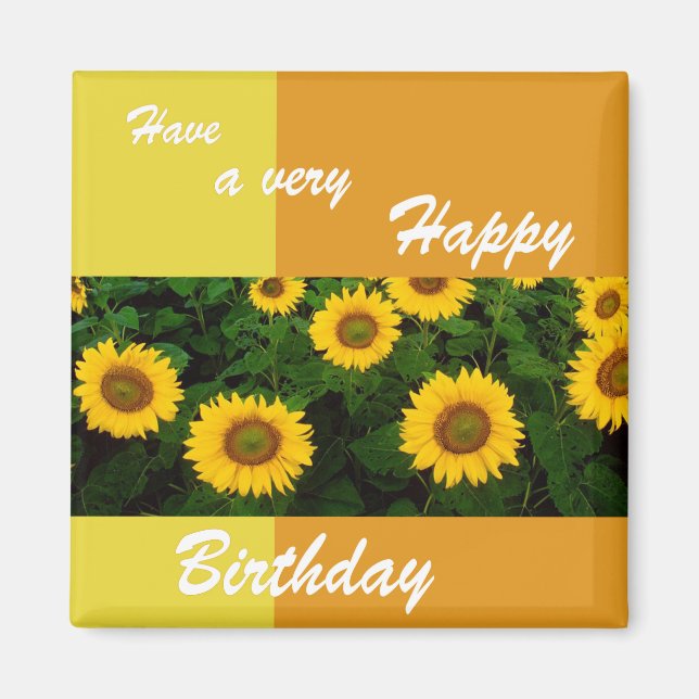 Sonnenblumen - Happy Birthday Magnet (Vorne)