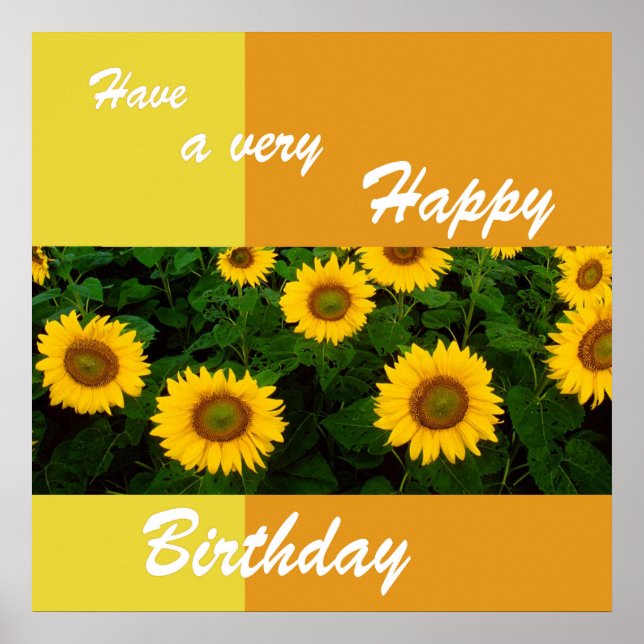 Sonnenblumen - Happy Birthday Poster (Vorne)