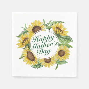 Sonnenblumen Happy Mother Day Floral Frame Napkin Serviette