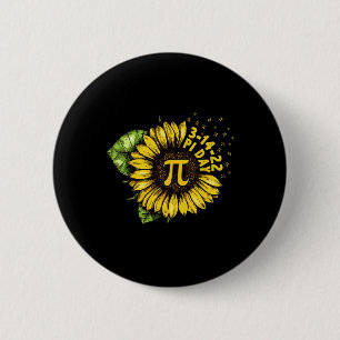 Sonnenblumen Happy Pi Day Shirt Mathematische Math Button