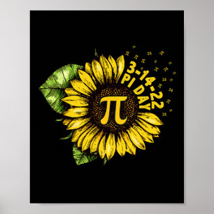 Sonnenblumen Happy Pi Day Shirt Mathematische Math Poster
