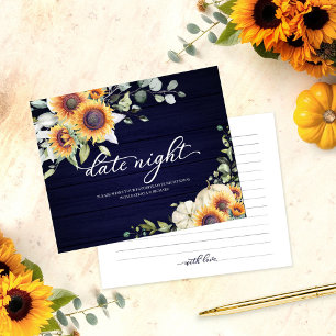 Sonnenblumen Herbst Brautparty Date Night Karten