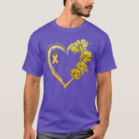 Sonnenblumen Herz Gold Ribbon Kindheit Krebs Aware