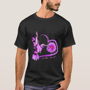 Sonnenblumen Herz Lila Ribbon Überdosierung Bewuss T-Shirt
