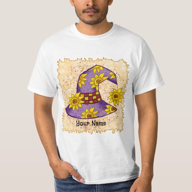 Sonnenblumen Hexe  T-Shirt (Vorderseite)