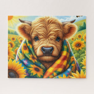 Sonnenblumen Highland-Kuh
