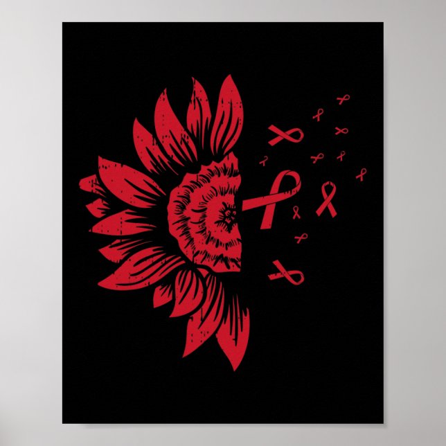 Sonnenblumen HIV Aids Gehirnaneurysma Stroke Coole Poster (Vorne)