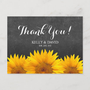 Sonnenblumen Hochzeit Danke Schiefertafel Postkarte