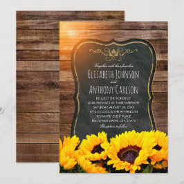 Sonnenblumen Hochzeit im Herbst Rustikale Halbpens Einladung