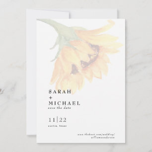 Sonnenblumen-Hochzeit im Herbst speichern das Datu Save The Date