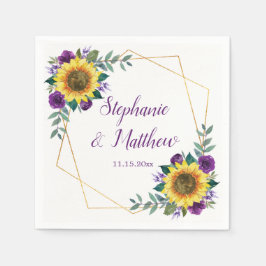 Sonnenblumen Hochzeit Lila Blumen Elegante Serviette