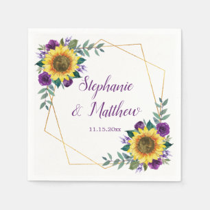 Sonnenblumen Hochzeit Lila Blumen Elegante Serviette