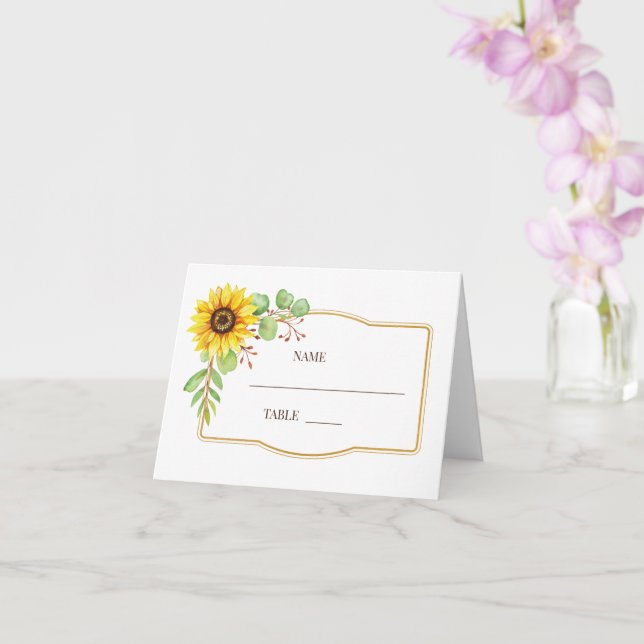 Sonnenblumen Hochzeit Platzkarten Karte (Orchidee)