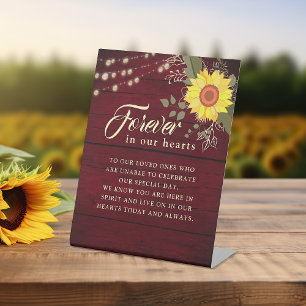 Sonnenblumen-Hochzeits-Gedenktisch-Podest-Schild Sockelschild