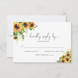 Sonnenblumen-Hochzeits-RSVP-Karte RSVP Karte