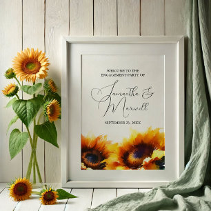 Sonnenblumen-Hochzeits-Verlobungsfeier-Dekoration Poster