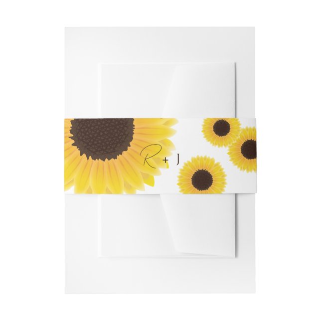 Sonnenblumen Hochzeitsband Einladungsbanderole (Vorderseite Beispiel)
