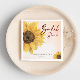 Sonnenblumen-Hochzeitsdusche-Vorlage für Sommer un Serviette