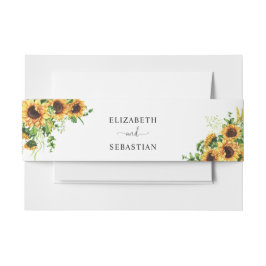 Sonnenblumen-Hochzeitseinladung Bauchband Einladungsbanderole
