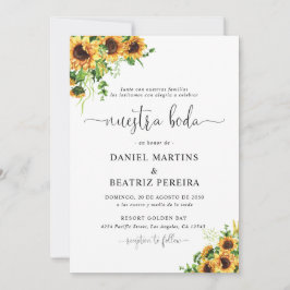 Sonnenblumen-Hochzeitseinladung Einladung
