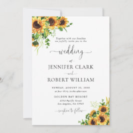 Sonnenblumen-Hochzeitseinladung Einladung