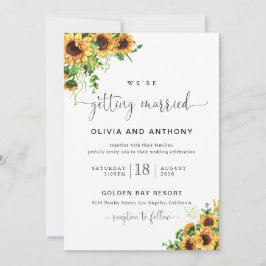 Sonnenblumen-Hochzeitseinladung Einladung