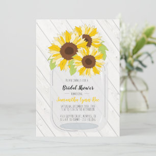 Sonnenblumen-Hochzeitseinladung Grau Gelb Rustikal Einladung
