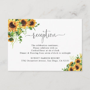 Sonnenblumen-Hochzeitsempfangs-Umschlagkarte Begleitkarte