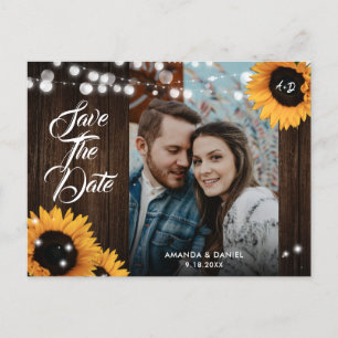Sonnenblumen-Hochzeitsfoto Save The Date Postkarte