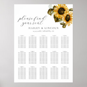 Sonnenblumen Hochzeitskarte Poster