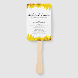 Sonnenblumen Hochzeitsprogramm Fan. Helianthus Men Fächer
