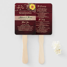 Sonnenblumen Hochzeitsprogramm Hand Fan Fächer