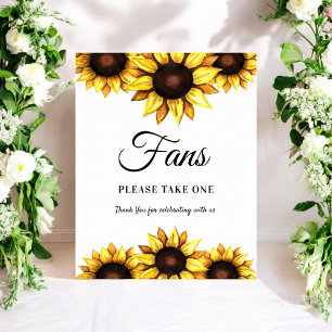 Sonnenblumen-Hochzeitsprogramme Fächer Schild Post