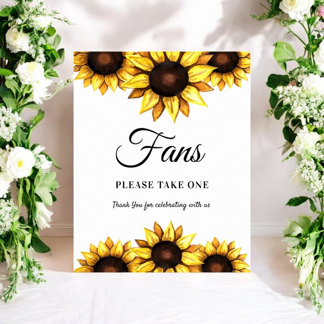 Sonnenblumen-Hochzeitsprogramme-Fans-Sign-Poster Poster (Von Creator hochgeladen)