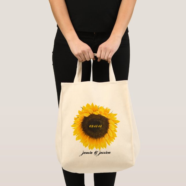 Sonnenblumen Hochzeitstag Flitterwochen Beach Bag Tragetasche (Vorderseite (Produkt))