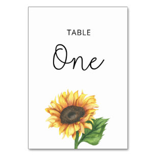 Sonnenblumen-Hochzeitstisch-Nummer Tischnummer