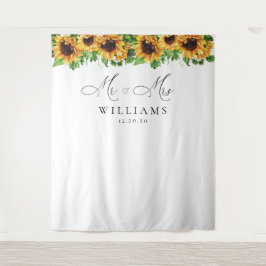Sonnenblumen-Hochzeitstorte Wandteppich