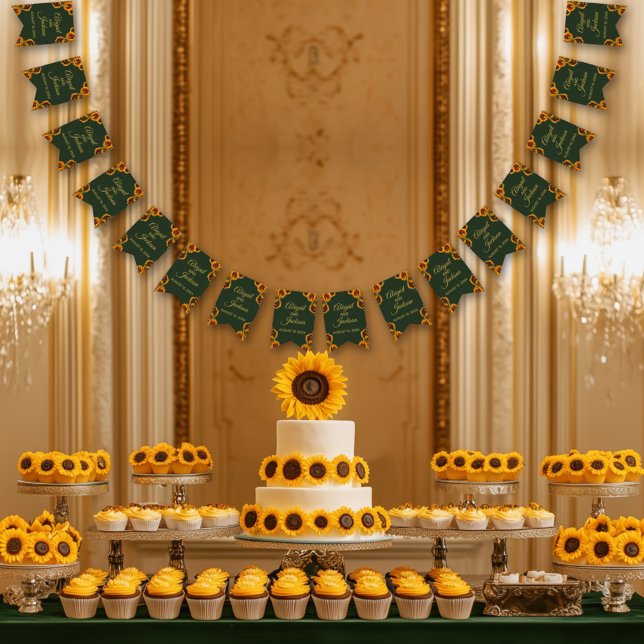Sonnenblumen Hochzeitwald Grün & Gold Wimpelkette (Von Creator hochgeladen)