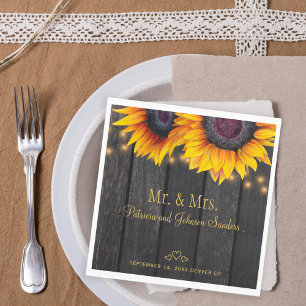 Sonnenblumen Holz mehr und mehr Gold Drehbuch Hoch Serviette