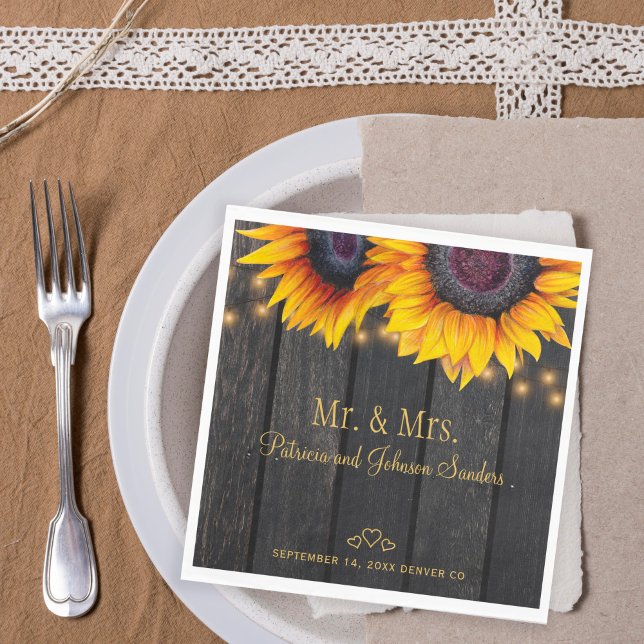 Sonnenblumen Holz mehr und mehr Gold Drehbuch Hoch Serviette (Von Creator hochgeladen)