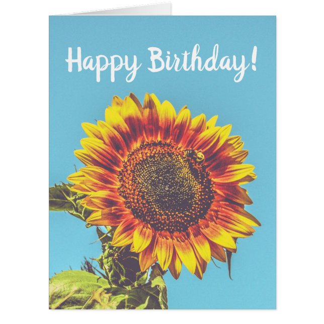 Sonnenblumen & Hummeln Custom Geburtstag (Vorderseite)
