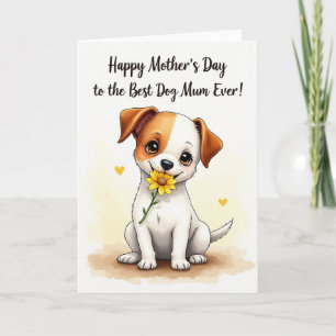 Sonnenblumen-Hund-Mutter-Tag-Karte Karte