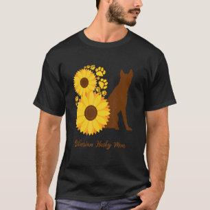 Sonnenblumen-Hundemama - Sibirischer Husky T-Shirt