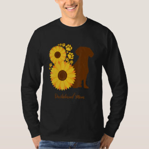 Sonnenblumen-Hundemutter - Wiener Würstchen-Hund D T-Shirt