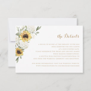 Sonnenblumen Hydrangea Grüne Hochzeit Details Einladung