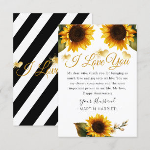 Sonnenblumen I Liebe You Anniversary Card für Ehef Dankeskarte