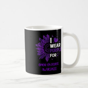 Sonnenblumen I Tragen Lila Ribbon Opioid Überdosie Kaffeetasse