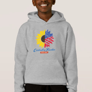 Sonnenblumen-Illustration 4. Juli Hoodie