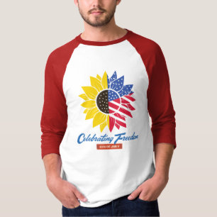 Sonnenblumen-Illustration 4. Juli T-Shirt
