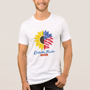 Sonnenblumen-Illustration 4. Juli Tri-Blend Shirt